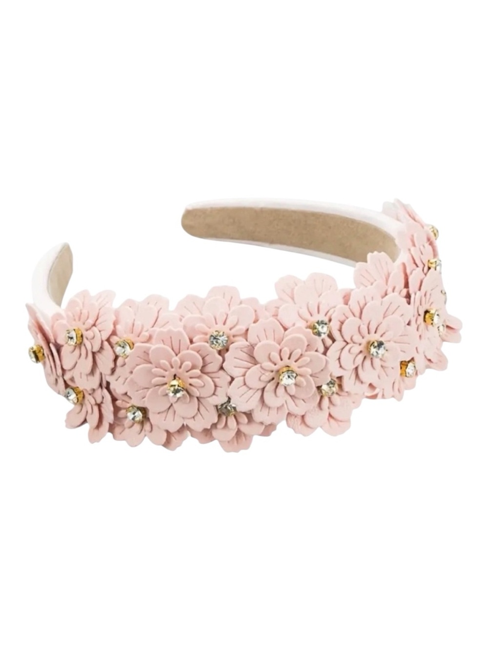 Pink Floral Rhinestone Headband